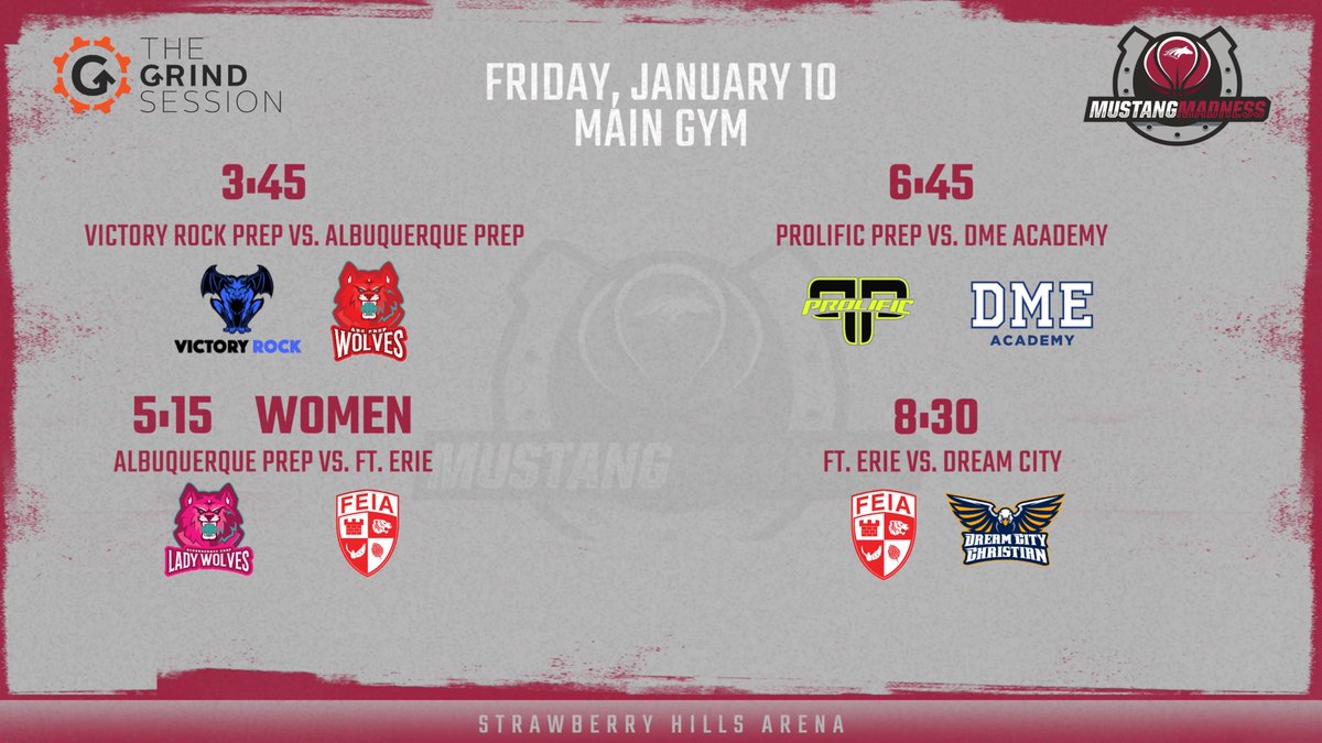 Tonight's updated schedule for Mustang Madness. Subject to change, of course.