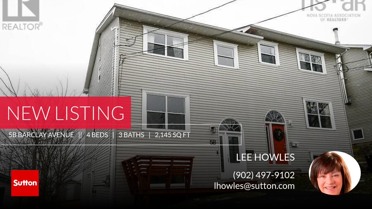 📍 New Listing 📍 Take a look at this fantastic new property that just hit the market located at 5b Barclay Avenue in Halifax. Reach out here or at (902) 497-9102 for more information

Lee Howles, Realtor
lhowles@sutton.com
902 497... leehowles.sutton.com/showcase/5b-ba…