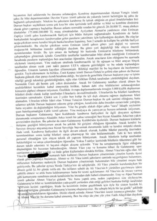 Dear Uefa and Club Financial Control Body; 

In her testimony to the public prosecutor's office, Ebru Gürsoy, who worked at Galatasaray Sports Club for seven years, confirmed the allegations that Galatasaray sold tickets on the black market 

In her attached testimony to the