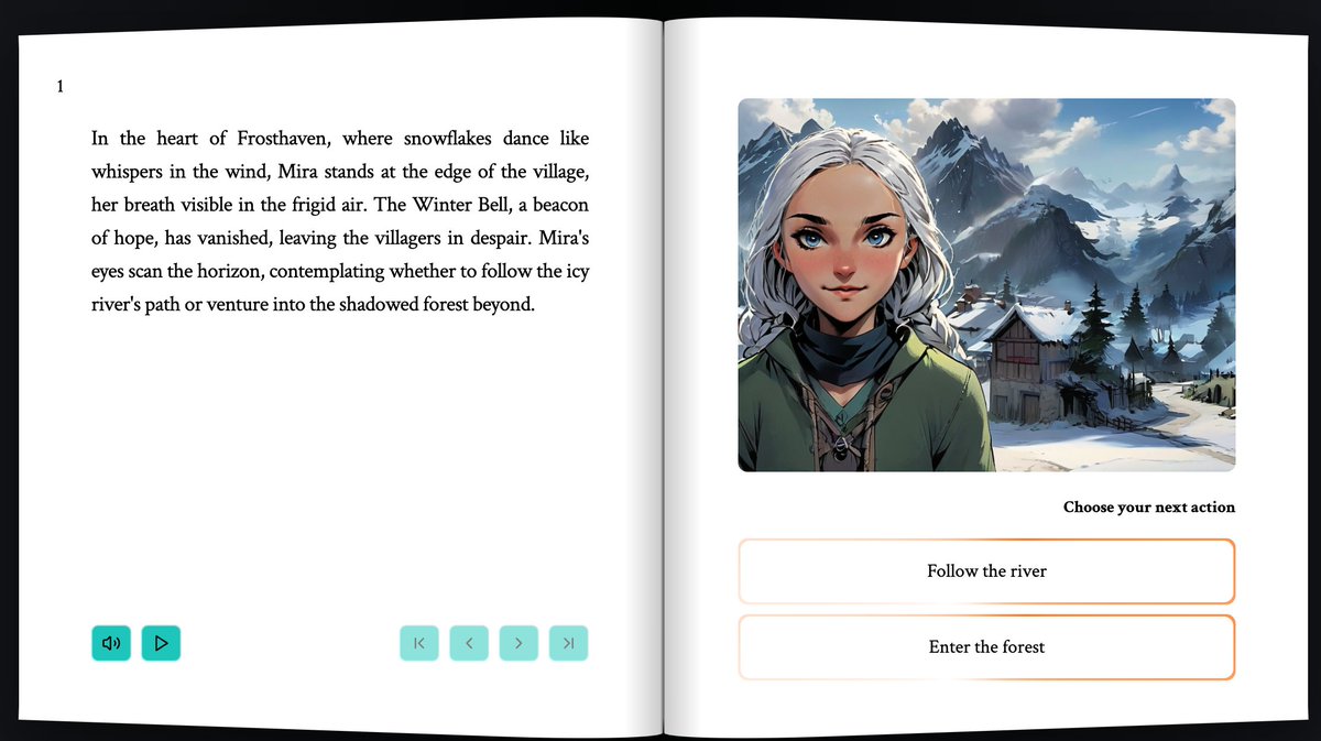 StoryChain_ai's tweet photo. 🌟 Choose Your Own Path stories are now live for web users on https://t.co/CJmv3vSvbZ!

Dive into Mira’s journey, where you decide the outcome of the story. 🪄✨

🎨 Create your own path story soon with our upcoming editor tools and showcase them on the StoryChain marketplace. 🚀

#StoryChain #InteractiveStories #Web3