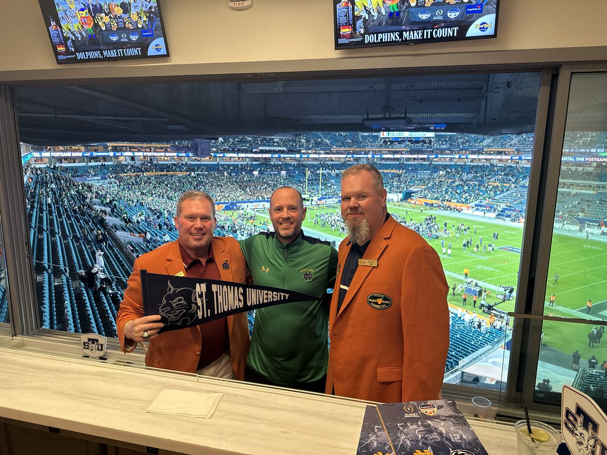 Great time with <a href="/STUPrez/">David A. Armstrong, J.D.</a> and <a href="/Coach_Rychel/">Bill Rychel</a> watching <a href="/NDFootball/">Notre Dame Football</a> get the big win! 1 more to go!!!