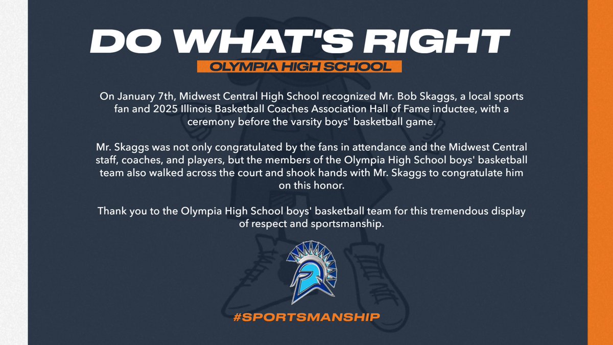 IHSAddATude's tweet image. 👏👏👏 #Sportsmanship Appreciation Post: @MCRaiderNation shared this story of the kind gesture by the @OlySpartans boys’ basketball team. #DoWhatsRight
