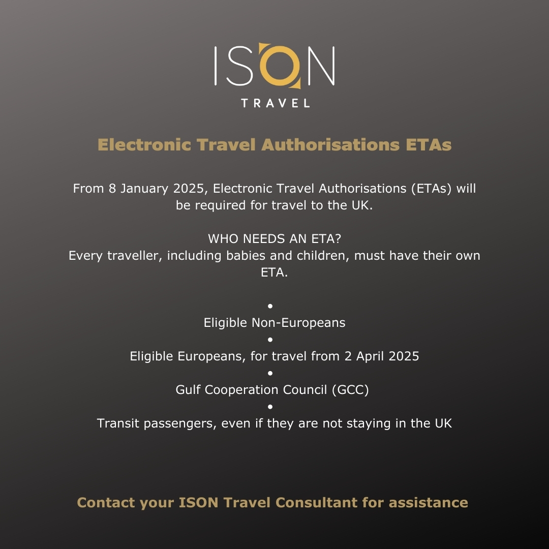 Travelling to the UK? Here’s What You Need to Know About the New #ETA Requirements.
Starting 8 January 2025, the UK has introduced #ElectronicTravelAuthorisations  for many travellers. Find all the details here, including key dates and application steps: bit.ly/3WgB3mP