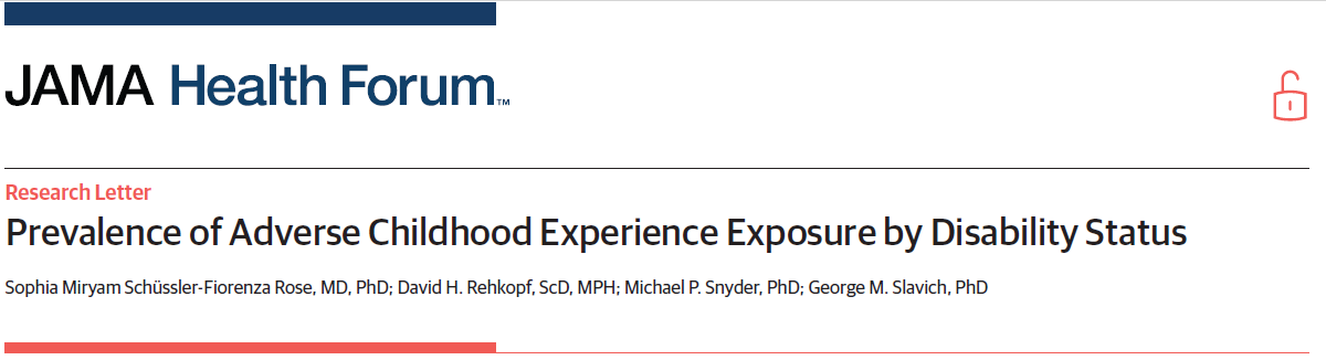 Now published, our 5th (!) article of 2025, where we show that #ACEs are patterned by #disability status in 398,486 adults in the U.S. Article at: jamanetwork.com/journals/jama-…