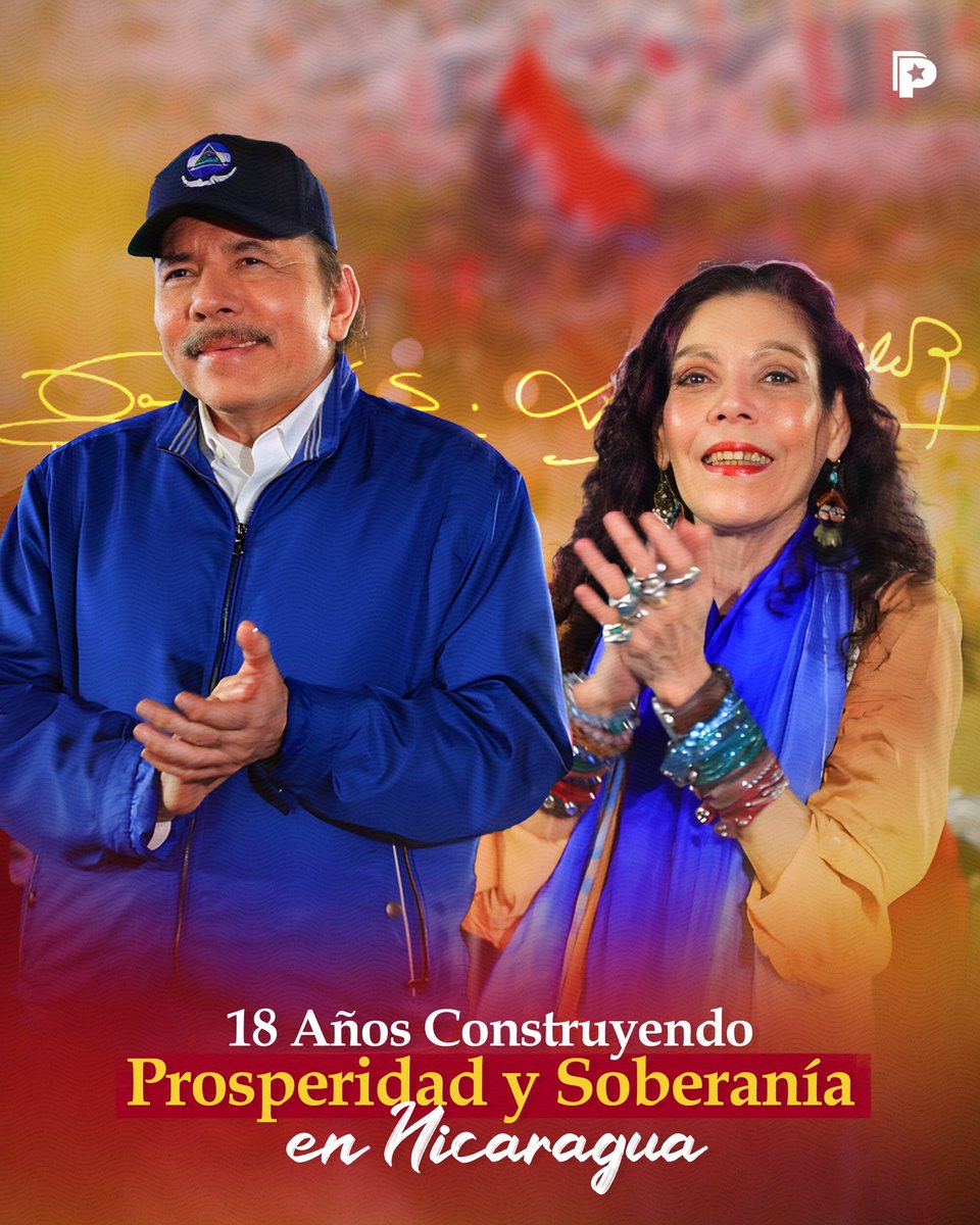 PrensaPopulr's tweet photo. 🇳🇮🔥 ¡18 años de victorias y esperanza! El Buen Gobierno Sandinista, junto al Pueblo Presidente, sigue construyendo paz, soberanía y libertad. ✊✨ Con fe y compromiso, ¡Nicaragua avanza y vence! 🔴⚫🌟 https://t.co/syzZ6f9jSo