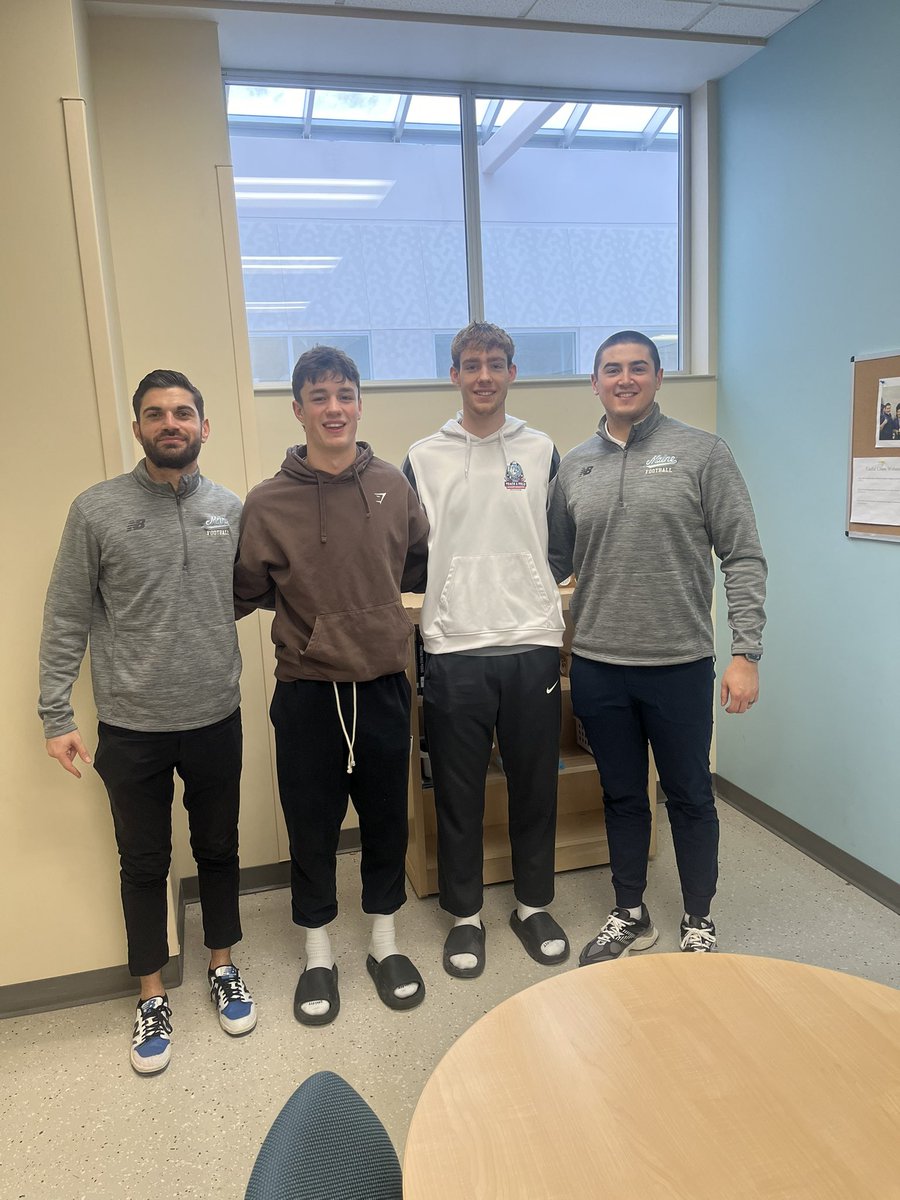 Big thank you to Coach McLaughlin &amp; Coach Waters from <a href="/BlackBearsFB/">Maine Football</a> for a great visit today!