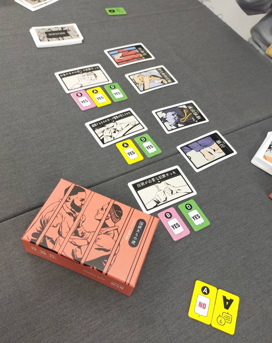 本日もありがとうございました！

韓国から取り寄せた新作　#囚徒たちの夜
かなりお手軽にやれつつちゃんと隠匿と推理要素があって面白いゲーム✨
来週の隠匿会でも紹介しよ🎶

明日は13時からの営業です！
ワンデイ500円引きしております😄🎲

#柏　#ボードゲーム　#ボードゲームカフェ　#千葉　#埼玉