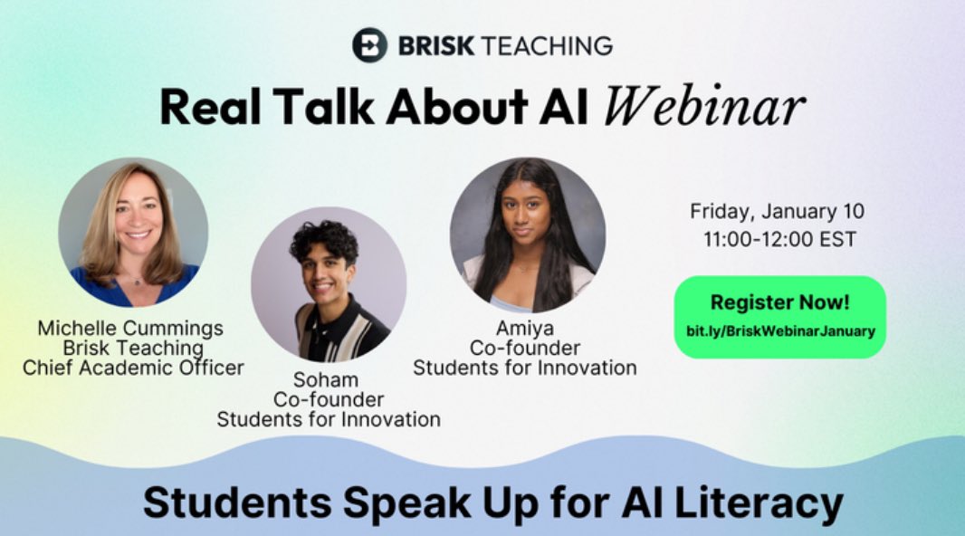 Tune in today at 11am ET for our webinar with <a href="/briskteaching/">Brisk Teaching</a>