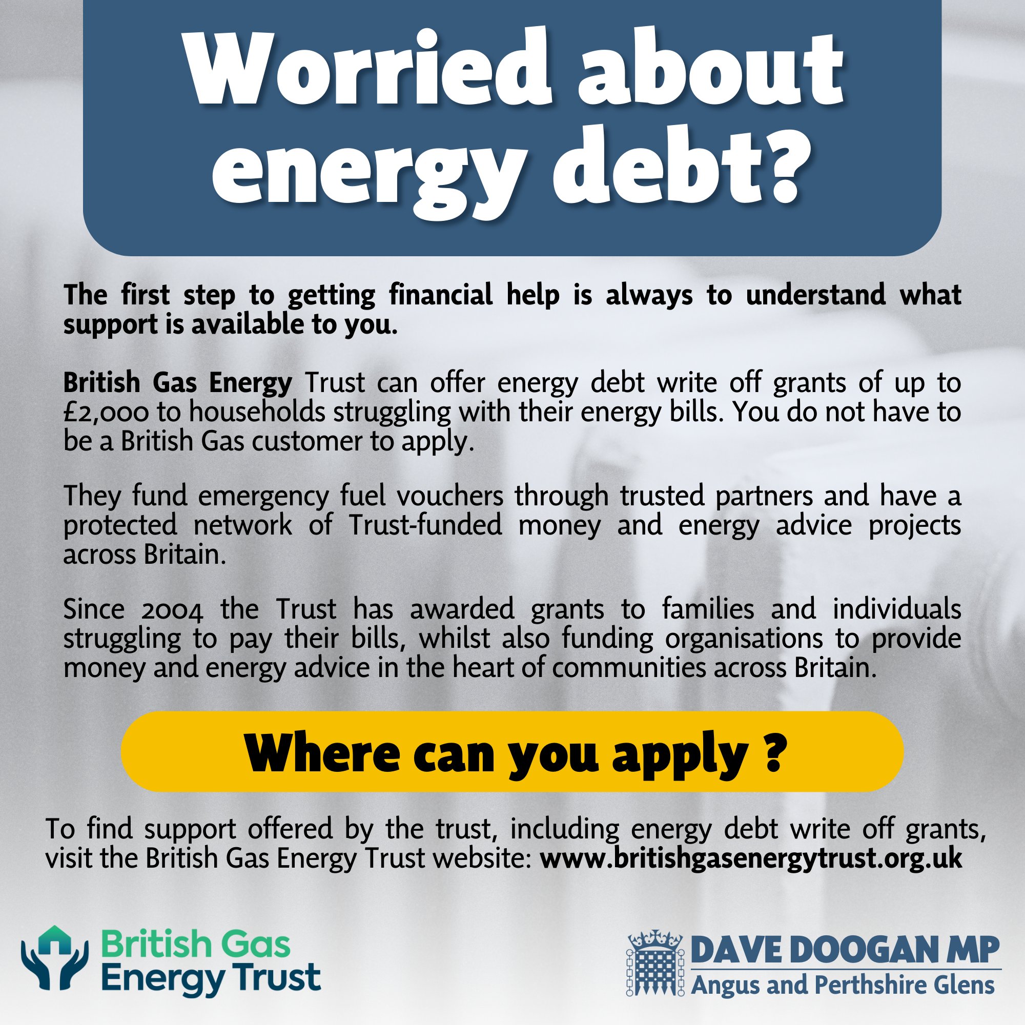 Dave Doogan MP on X: &ldquo;Are you worried about energy debt 