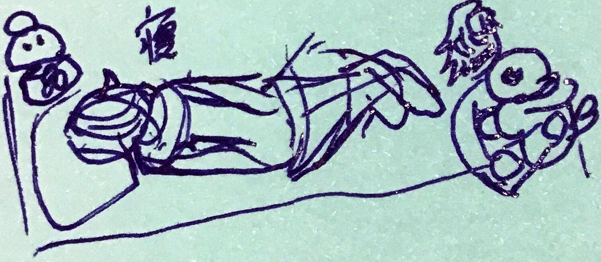 tonsamesann's tweet image. 本日の成果である #クラサメ #イラスト
宿屋ベッドで寝てる自機エレゼン つけたまま
2時間は昼寝したベリ 
左下で手足丸めて可愛いベリ！