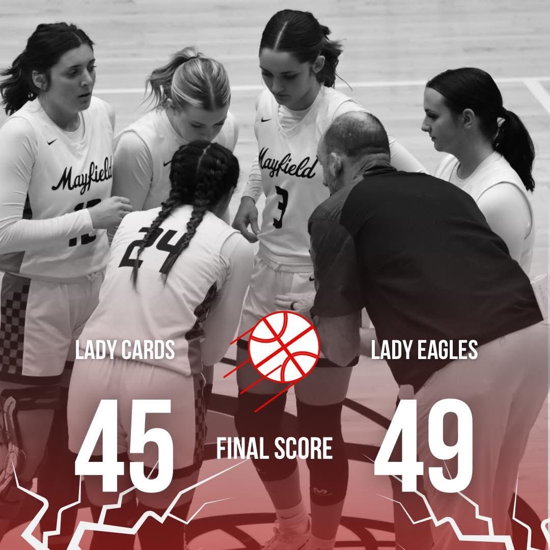 The Lady Cardinals took a loss last night! They are now 9-4 on the season. 

Lay Mayes 20
Lex Feagin 17
Keely Henson 7
Ally Creason 1

They will be back in action for the first round of the All A Classic on Monday @ home.