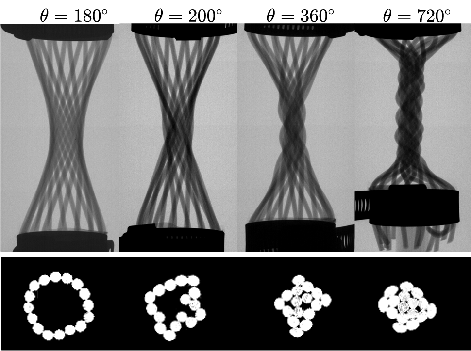 Check out our new preprint on bundling architecture in elastic filaments where we investigate the formation of helical multifilament bundles and the torque required to achieve them as a function of applied twist. arxiv.org/abs/2501.04650