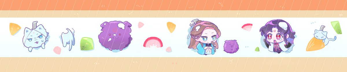 #svsss 
빙하청추 앤솔 만고천추에 마스킹테이프로 협력했습니다!
처음 작업해보는 굿즈라 재미있게 그렸어요~