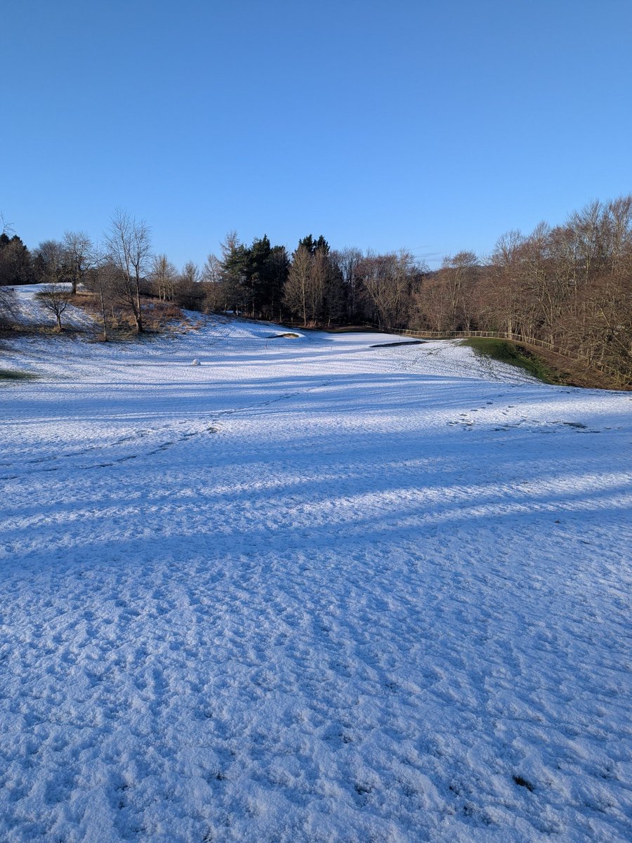 The course is still covered in snow, which is frozen solid. Hopefully it will be the beginning of next week when we can get back open.