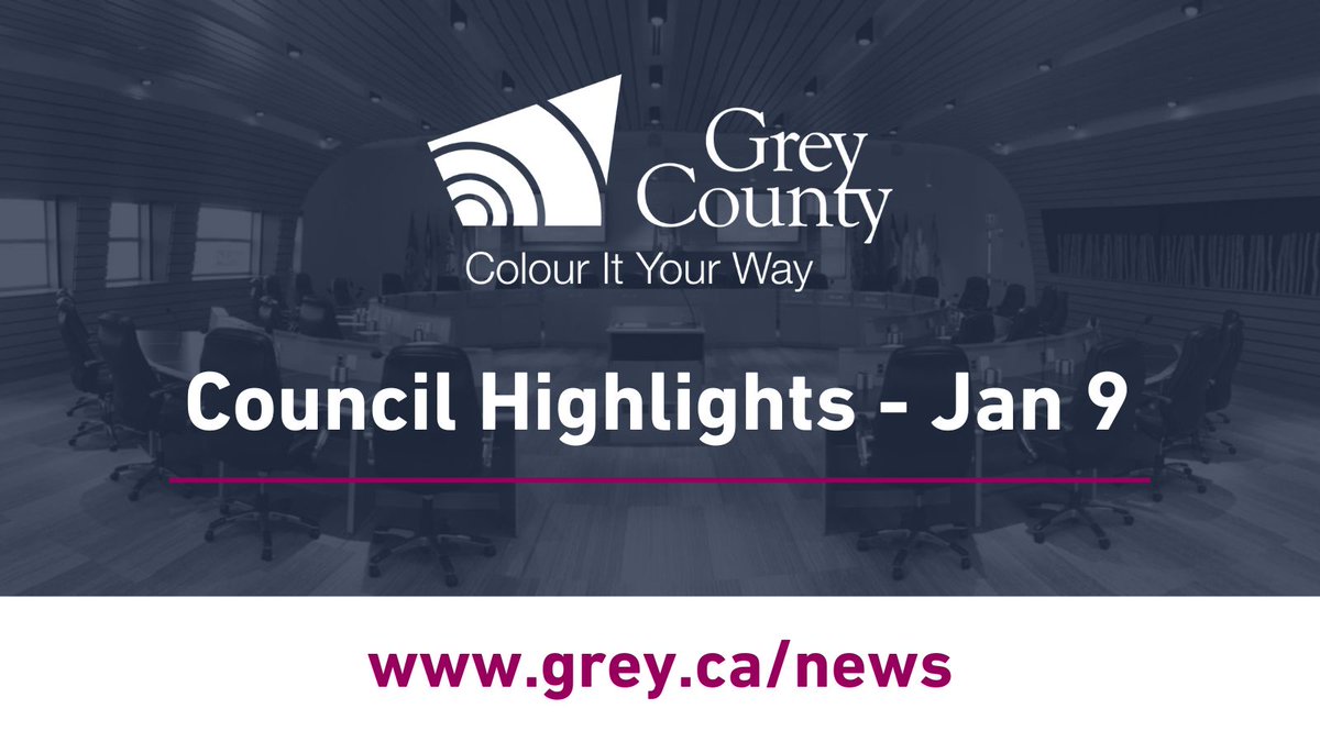 Highlights of the January 9 Council and Committee meetings are now available. Highlights include passing of the 2025 budget by-law, a report on an official plan amendment application, reports on beaver and coyote by-laws and more.
Full highlights: grey.ca/news/january-9…