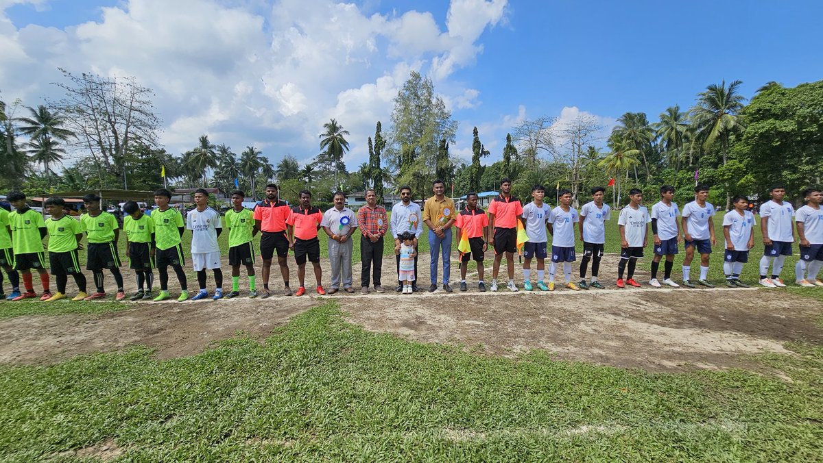 AdityaSangotra's tweet photo. Kickstarting the #AC_Cup U17 School Football Tournament in Nancowry Sub-Division with great enthusiasm! ⚽ Witnessing young talent, energy, and sportsmanship on the field is inspiring. Let's cheer for the champions of tomorrow! 🏆 #YouthSports #FootballForAll #aiff
#fifa https://t.co/pDlxxyRU72