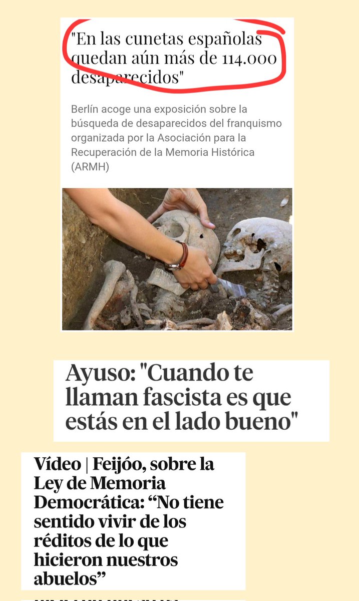 Feijoo y Ayuso preocupados por el Presidente de Venezuela y la dictadura.
Mientras se ríen de la Memoria Histórica en España con más de 100.000 desaparecidos sin que las familias tengas sus restos.
Preocupación que la casa del vecino esté limpia mientras su casa está "percodía".