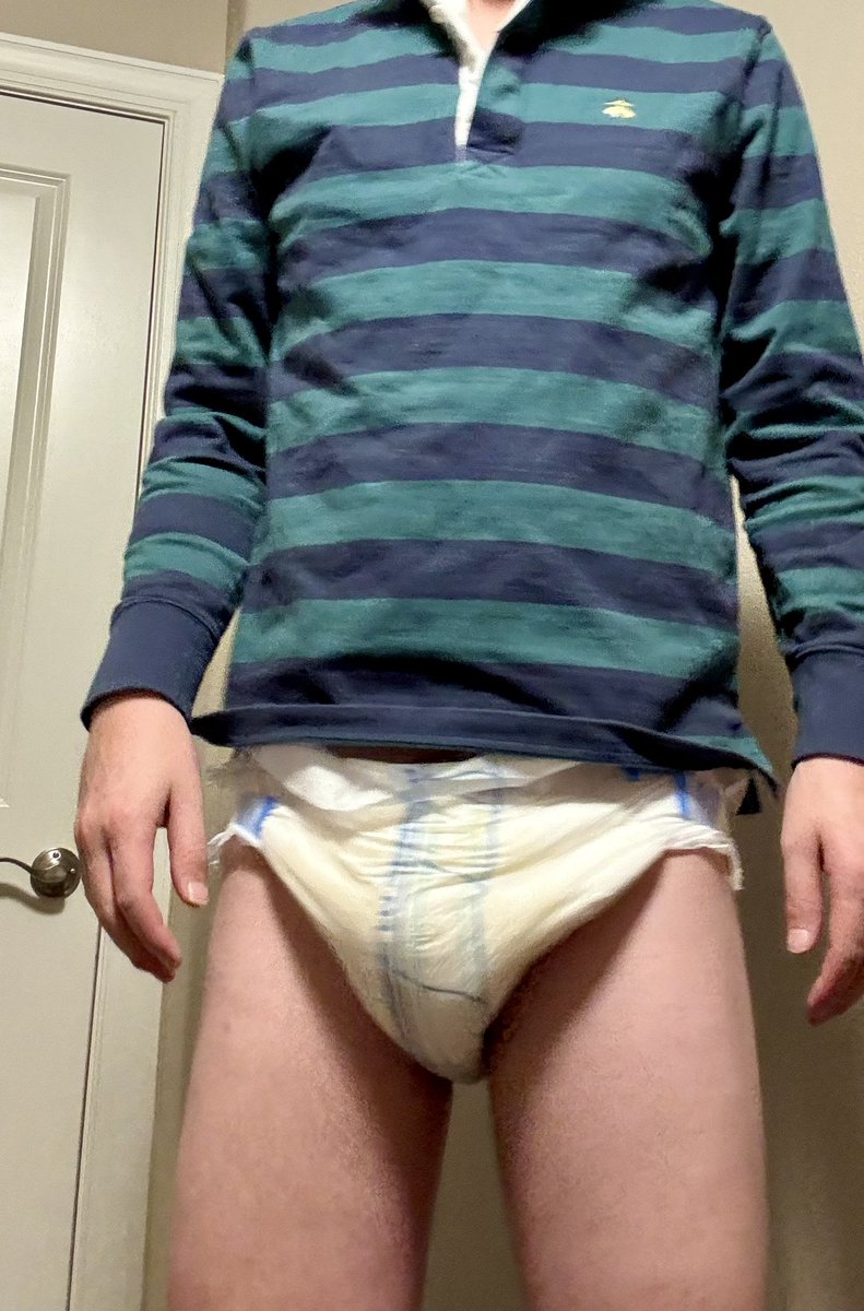 You know you’ve regressed when you wear a diaper at your parents house. #bedwetter #diaperboy