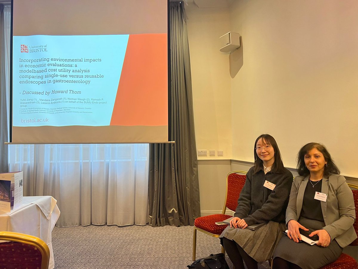 Yufei Jiang (@yufeijiang99) on Twitter photo Our paper ‘Incorporating environmental impacts in model-based economic evaluations’ was discussed at #HESG Bristol. Great discussion and a full house! Thanks to our discussant Howard Thom and chair Mary Ward.
<a href="/YufeiJiang99/">Yufei Jiang</a> <a href="/MandanaZanganeh/">Mandana Zanganeh, PhD</a> <a href="/l_andronis/">Lazaros Andronis</a> <a href="/HealthEcon_WMS/">Centre for Health Economics Warwick (CHEW)</a> <a href="/WarwickCTU/">Warwick CTU</a> Our paper ‘Incorporating environmental impacts in model-based economic evaluations’ was discussed at #HESG Bristol. Great discussion and a full house! Thanks to our discussant Howard Thom and chair Mary Ward.
<a href="/YufeiJiang99/">Yufei Jiang</a> <a href="/MandanaZanganeh/">Mandana Zanganeh, PhD</a> <a href="/l_andronis/">Lazaros Andronis</a> <a href="/HealthEcon_WMS/">Centre for Health Economics Warwick (CHEW)</a> <a href="/WarwickCTU/">Warwick CTU</a>