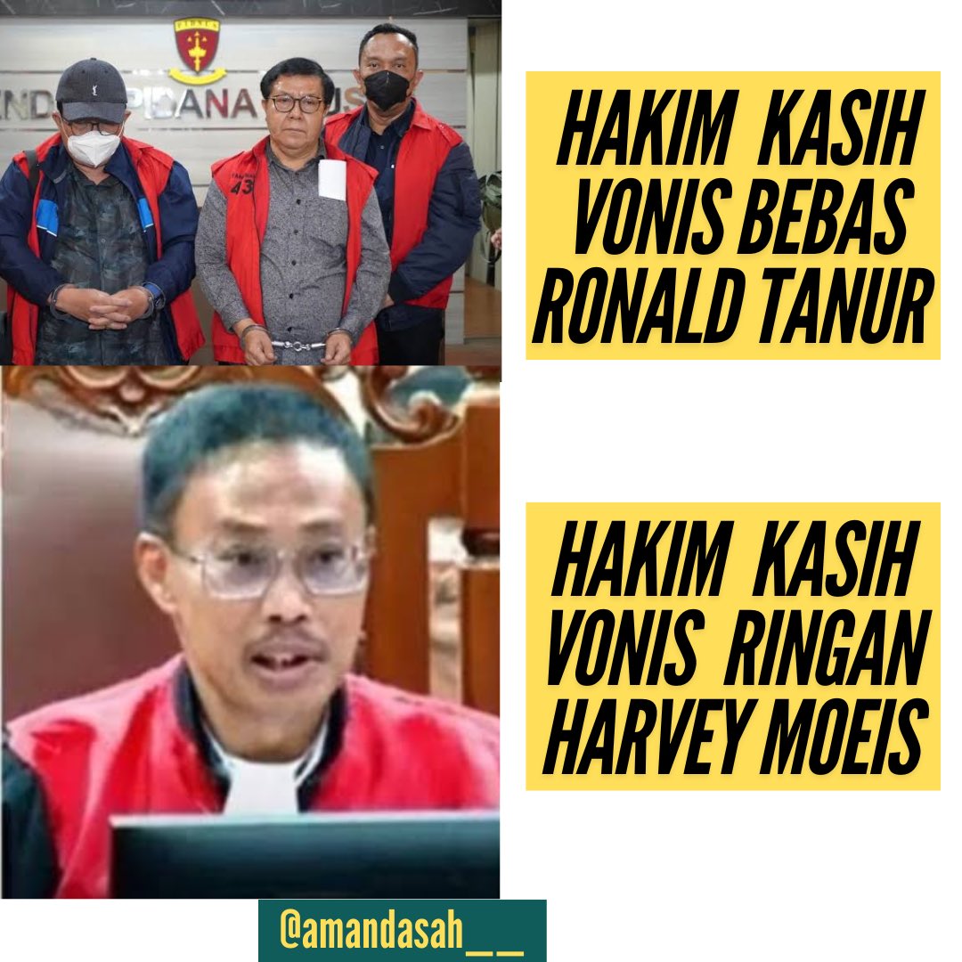 Oknum hakim kasih diskon vonis kepada pembunuh dan koruptor, terbaru Eko Aryanto keliatan ga serius malah asik bercanda dengan Sandra Dewi dgn memanggilnya Dewi Sandra dan cengar-cengir  melihat pelukan SD dan HM seperti melihat sinetron seperti lupa dgn kasus yg ada. Makin