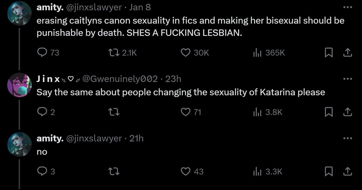 Urpog1's tweet image. The whole Garen x Katarina drama between the League and Arcane community pretty much is perfectly encapsulated here 

Character erasure for the sake of representation is not representation as much as it is just you fetishizing a womans, we can co-exist but please respect source.