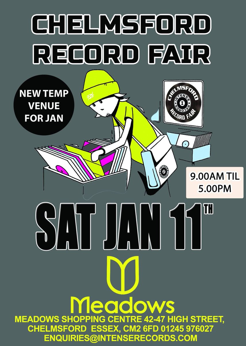 Chelmsford Record Fair This Saturday in Meadows Shopping Centre, Chelmsford !!