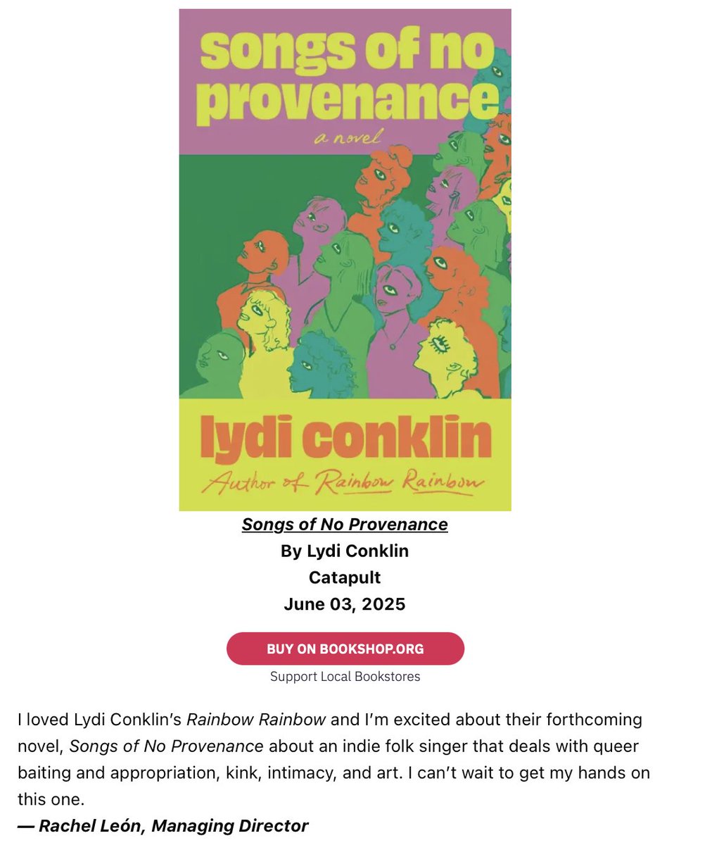 Lydi Conklin (@lydiconklin) on Twitter photo Thank you to <a href="/ChicagoRevBooks/">Chicago Review of Books</a> for naming SONGS OF NO PROVENANCE as a Most Anticipated Book of 2025! Thank you <a href="/rachellayown/">Rachel León</a> !
chireviewofbooks.com/2025/01/06/our… Thank you to <a href="/ChicagoRevBooks/">Chicago Review of Books</a> for naming SONGS OF NO PROVENANCE as a Most Anticipated Book of 2025! Thank you <a href="/rachellayown/">Rachel León</a> !
chireviewofbooks.com/2025/01/06/our…