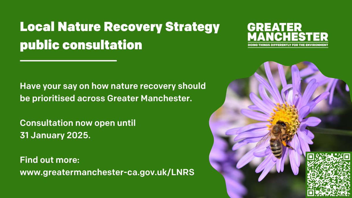 Castlefield Viaduct (@ntcastleduct) on Twitter photo Everyone can play a part in shaping the Greater Manchester Nature Recovery Strategy.
Your voice matters, whether you are a resident, community group, local business owner or farmer.
Give <a href="/greatermcr/">Greater Manchester Combined Authority</a> your views before 31st January here:
gmconsult.org/environment-te… Everyone can play a part in shaping the Greater Manchester Nature Recovery Strategy.
Your voice matters, whether you are a resident, community group, local business owner or farmer.
Give <a href="/greatermcr/">Greater Manchester Combined Authority</a> your views before 31st January here:
gmconsult.org/environment-te…