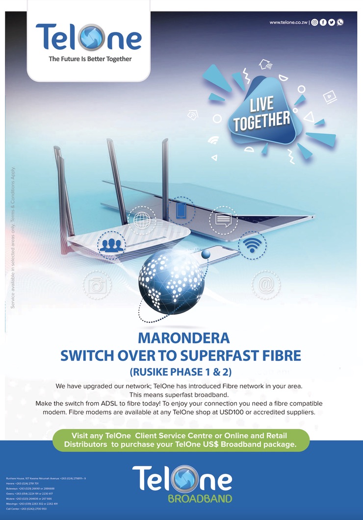 TelOneZW's tweet photo. Marondera switch Over to super-fast fibre!
We have upgraded our network. Make the switch from ADSL to fibre today! To enjoy your connection you need a fibre compatible modem. Fibre modems are available at any TelOne shop
#TelOneBroadband https://t.co/5Byco3QxFR