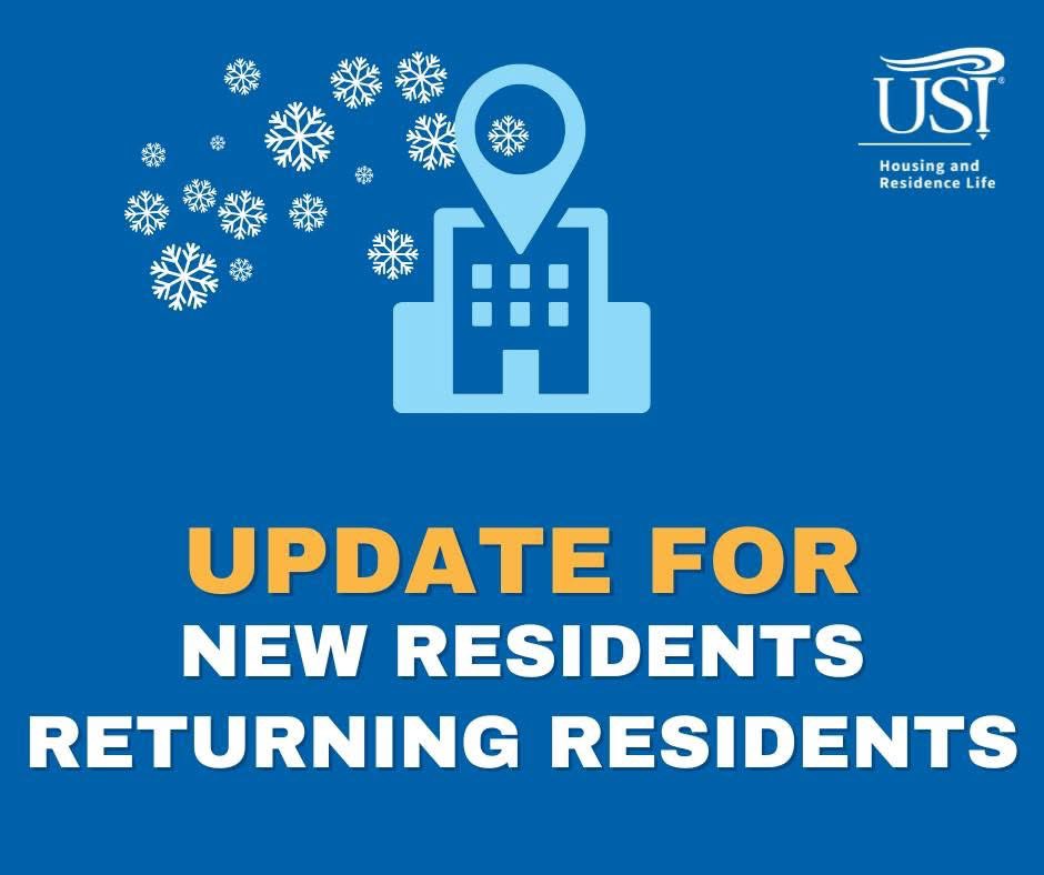 New and Returning Housing Residents 

You may check in or return today, however, we recommend waiting until later on Saturday or Sunday due to the current weather and road conditions. 

This will allow facility staff more time to clear roads and sidewalks after the snow ends.