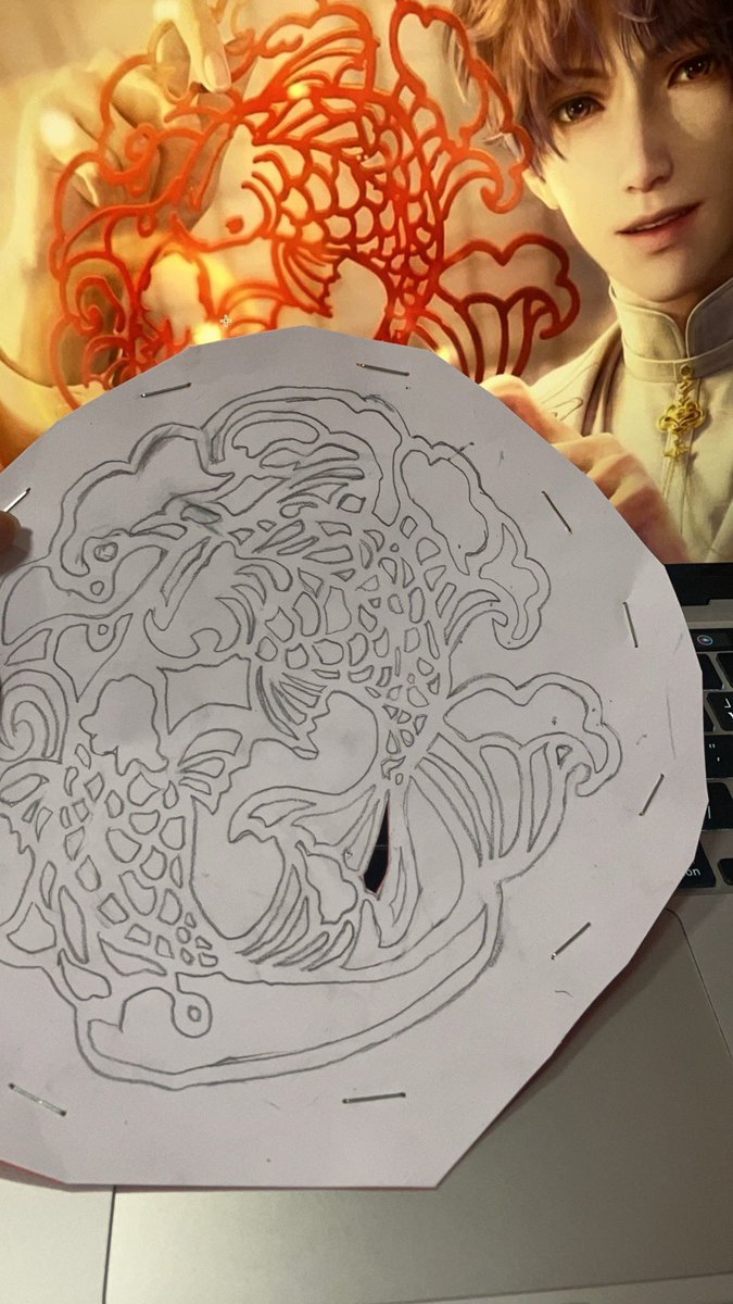 I made the Rafayel paper cutting 💕💖✨
