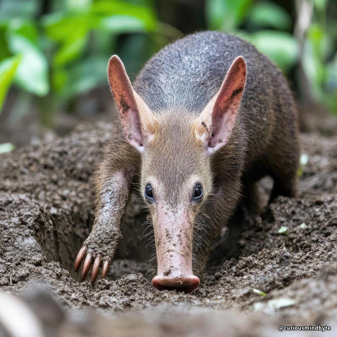 CuriousMindByte's tweet image. Interesting Stat: The aardvark can dig a hole faster than several humans with shovels. It uses its powerful claws to create burrows quickly. #WildlifeFacts #Aardvark