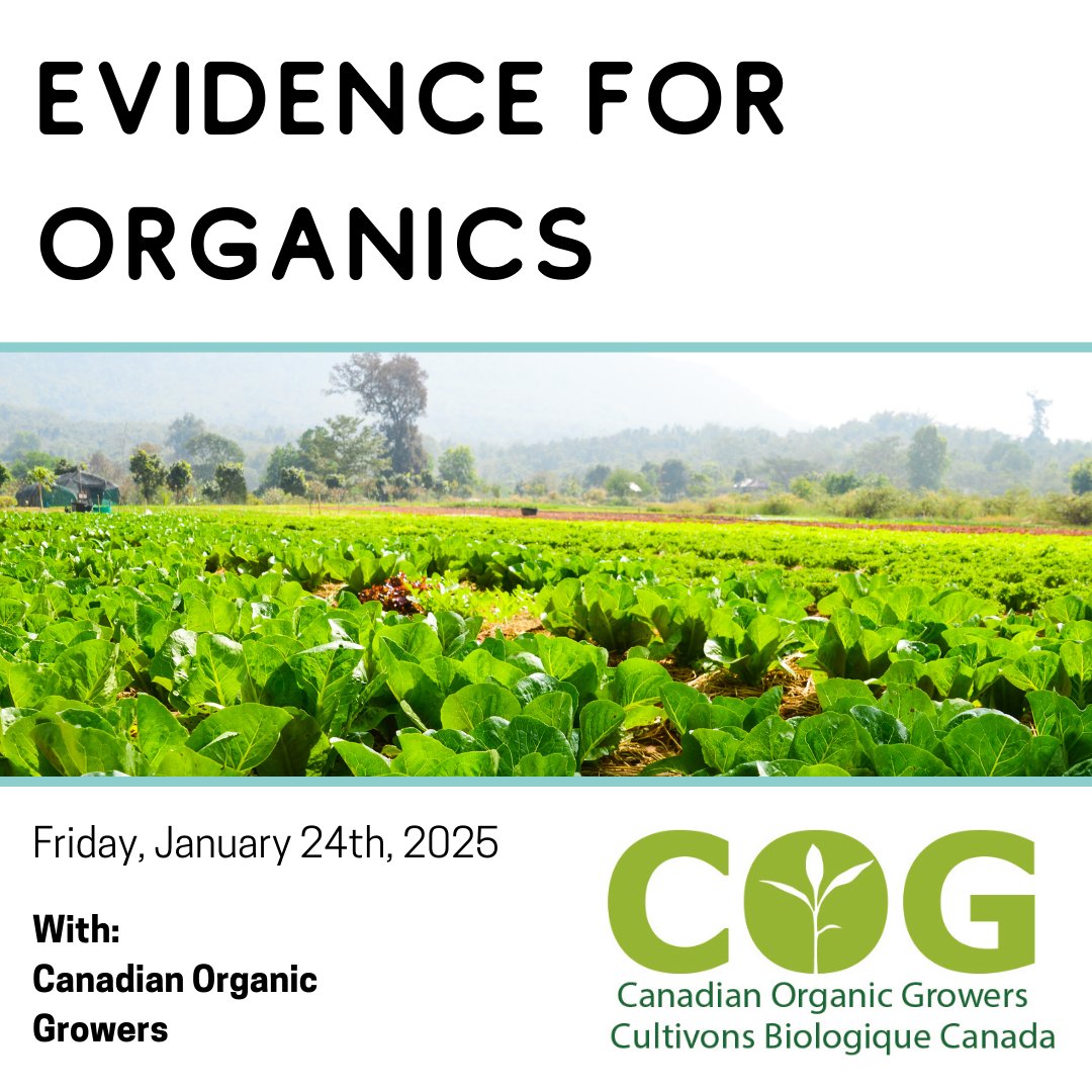 Session Spotlight!📣

🌿Evidence for Organics ft. the <a href="/CanadianOrganic/">Canadian Organic Growers</a> Data Task-force

⌛ Friday, January 24th, 2025

Register at guelphorganicconf.ca 🎟