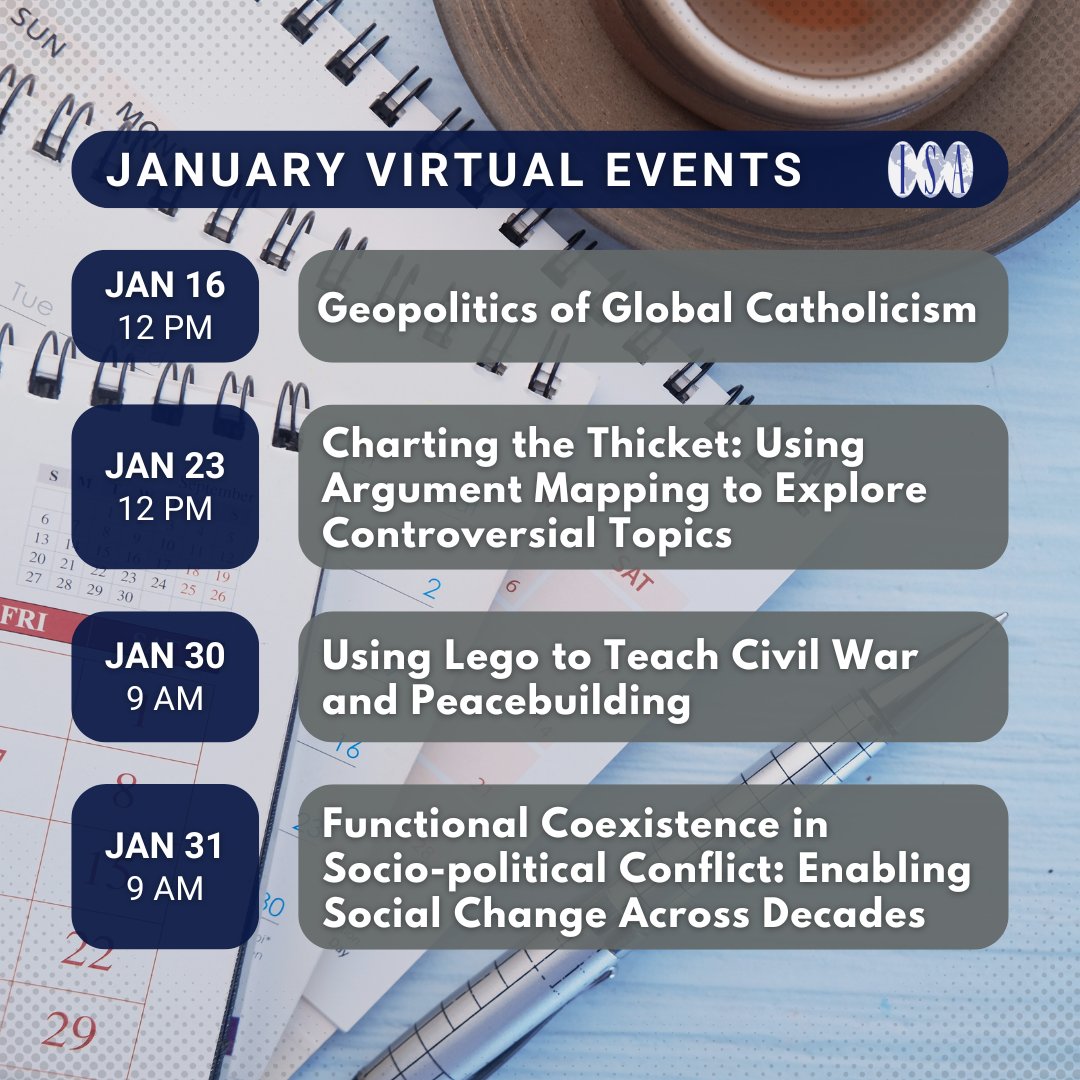 isanet's tweet image. ISA has several exciting public #VirtualEvents happening this January! Learn more and register: ow.ly/AsXp50TQOGi
Want to stay up to date with all #VirtualProgramming? Sign up for our mailing list, ISA Connected: ow.ly/piXX50TQOGe