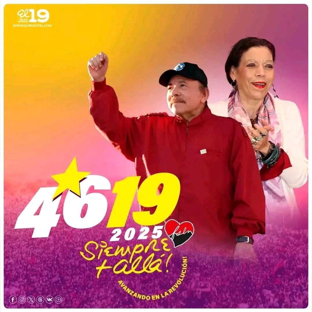 Hoy Celebramos 18 años de nuestro Buen Gobierno Sandinista, bajo el liderazgo de nuestro Comandante- Presidente Daniel Ortega y la Compañera Rosario Murillo. Somos Pueblo Presidente. ✌🏻❤️🖤🇳🇮

#Orgullosos18PuebloPresidente
#Nicaragua
#2025AvanzandoEnLaRevolución