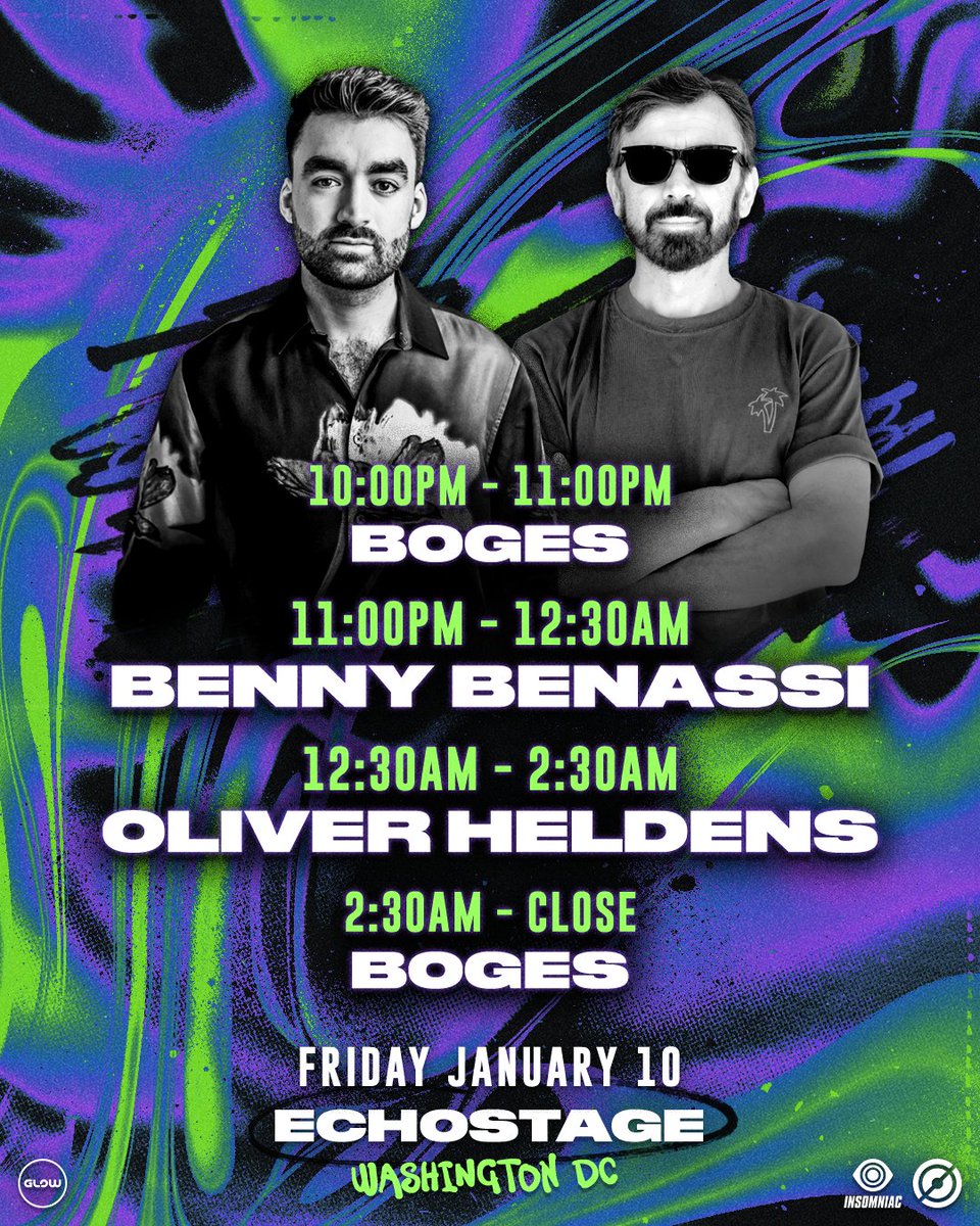 Echostage (@echostage) on Twitter photo <a href="/OliverHeldens/">Oliver Heldens ๐บ๐ป๐โจ/๐น๐งฒ</a> <a href="/BennyBenassi/">Benny Benassi</a> <a href="/BogesMusic/">Boges Music</a> Set times:
๐ฅ Boges: 10:00pm-11:00pm
๐ฅ Benny Benassi: 11:00pm-12:30am
๐ฅ Oliver Heldens: 12:30am-2:30am
๐ฅ Boges: 2:30am-CLOSE <a href="/OliverHeldens/">Oliver Heldens ๐บ๐ป๐โจ/๐น๐งฒ</a> <a href="/BennyBenassi/">Benny Benassi</a> <a href="/BogesMusic/">Boges Music</a> Set times:
๐ฅ Boges: 10:00pm-11:00pm
๐ฅ Benny Benassi: 11:00pm-12:30am
๐ฅ Oliver Heldens: 12:30am-2:30am
๐ฅ Boges: 2:30am-CLOSE