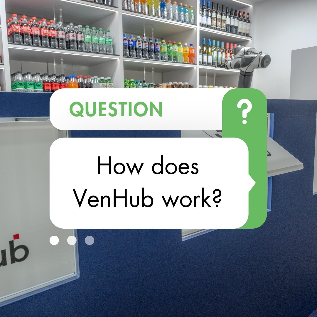 How does VenHub work?

VenHub is all about revolutionizing retail through advanced technology.

Our automated stores operate round-the-clock, enabled by AI and robotics. Customers interact with the store through a user-friendly interface, select their items, and their account is