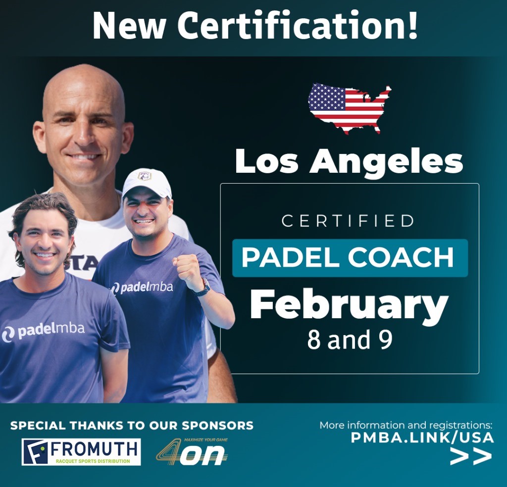 Get RSPA Padel certified in Los Angeles next month!

Join Marcos del Pilar for exclusive Padel workshops to improve your skills and deepen your understanding of the game.

Register for the first course of the year, February 8 and 9, by clicking the link: bit.ly/3PNF5zL