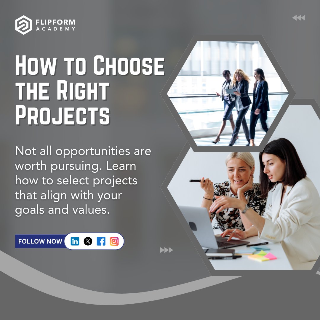 FlipformAcademy's tweet image. Not all opportunities are worth pursuing – choose wisely! 🤔 Learn how to assess and select projects that align with your business goals and personal values.

Let’s make every project count! 💼 

#ProjectSelection #FreelancerTips #FreelanceBusiness #SmartChoices