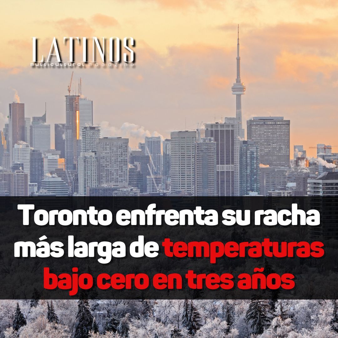 Toronto enfrentará su periodo más largo de temperaturas bajo cero en más de 3 años, con al menos 10 días de frío intenso. Este frente frío podría superar los 16 días de 2021. ¡Prepárate para un invierno extremo! ❄️ #Toronto #Invierno #LatinosMagazine