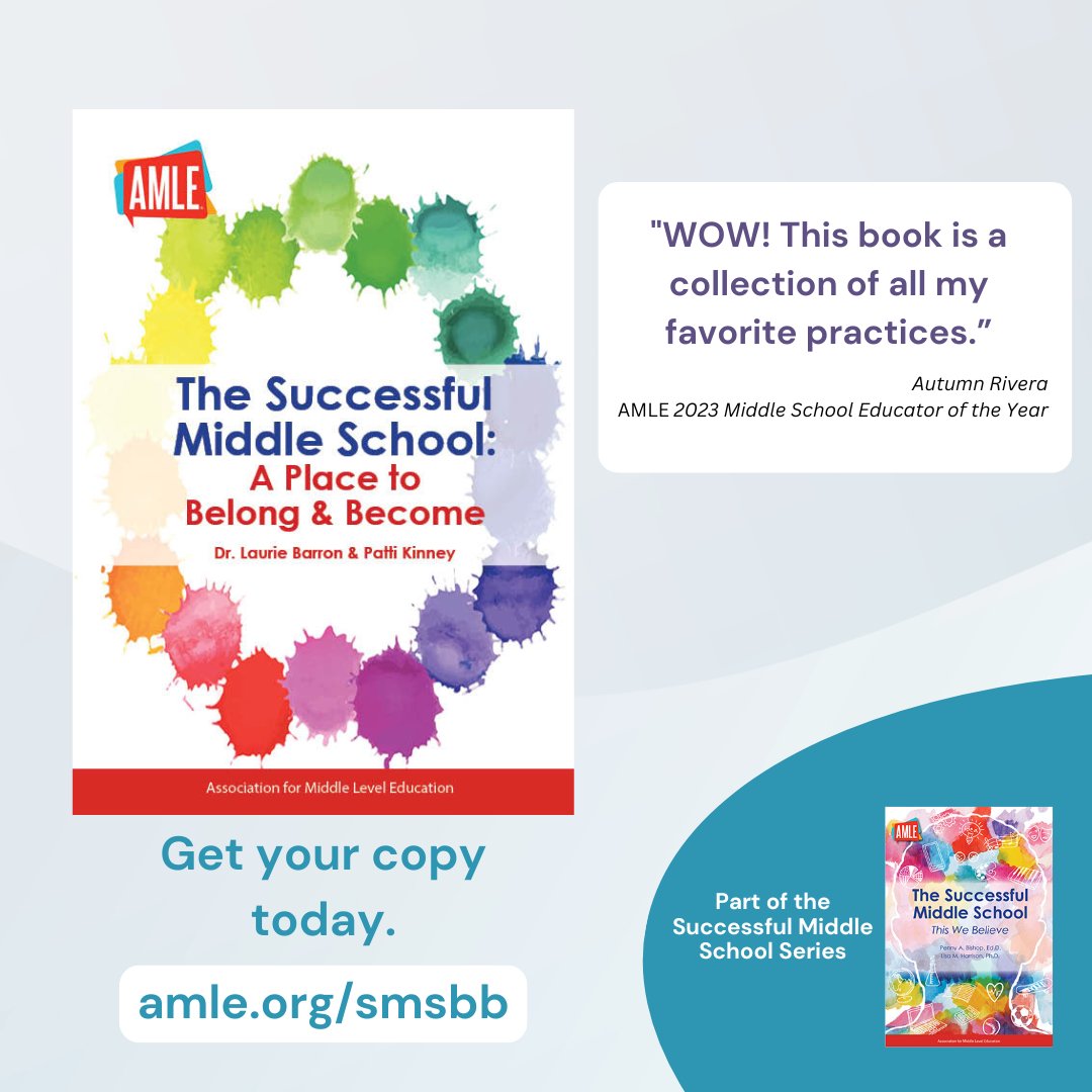 Middle level educators play a big part in helping young people through a stage of life when the cravings to fit in are strong &amp; the intrigue of who they are is heightened. It's important stuff! 

Find support to help them along: amle.org/smsbb