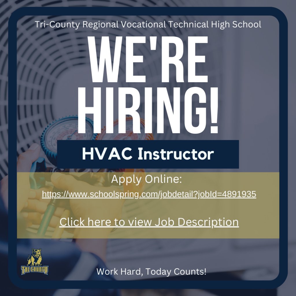 We are seeking a knowledgeable and dedicated Vocational High School HVAC Teacher to join our educational team!
Apply online: schoolspring.com/jobdetail?jobI…
The job description: 5il.co/34n9n