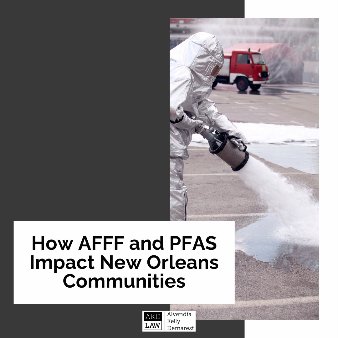 akd_law's tweet image. Aqueous Film Forming Foam (AFFF) is commonly used by firefighters to combat fuel fires. While it’s effective in emergencies, AFFF contains high levels of PFAS, which seep into the environment when used.

#AFFF #PFASContamination #FirefightingFoam #NewOrleansLawyer #PersonalInjury