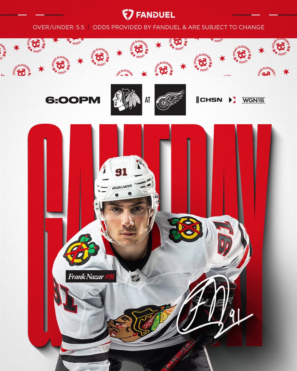 meeting them in Michigan 📍

📍 Little Caesars Arena
⏰ 6:00 pm 
📺 <a href="/CHSN__/">Chicago Sports Network</a> 
📻 <a href="/WGNRadio/">WGN Radio 720</a>