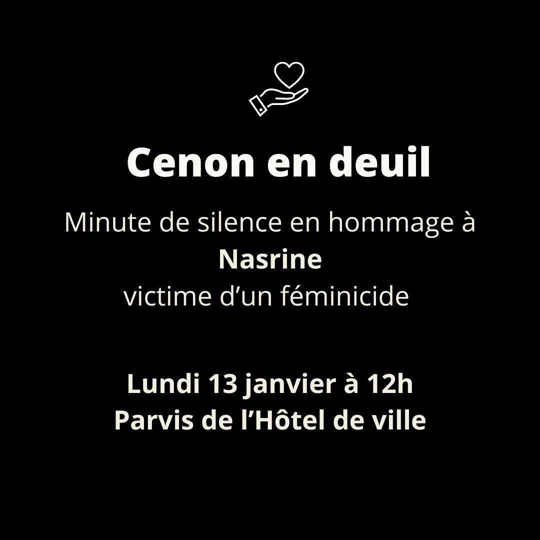 Soutien à la famille et aux collègues de Nasrine, employée de la mairie de Cenon tuée par son compagnon.

Ce féminicide, qui est déjà le quatrième de l'année 2025, est un drame terrible pour les Cenonnais qui la connaissaient.