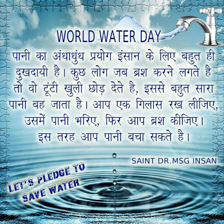 noorinsan1010's tweet image. To save all natural resources like water, #EveryDropCount. His holiness Saint Dr MSG Insan always urges the masses to follow measures to curb the water pollution via industries, factories,etc. To save water for future.