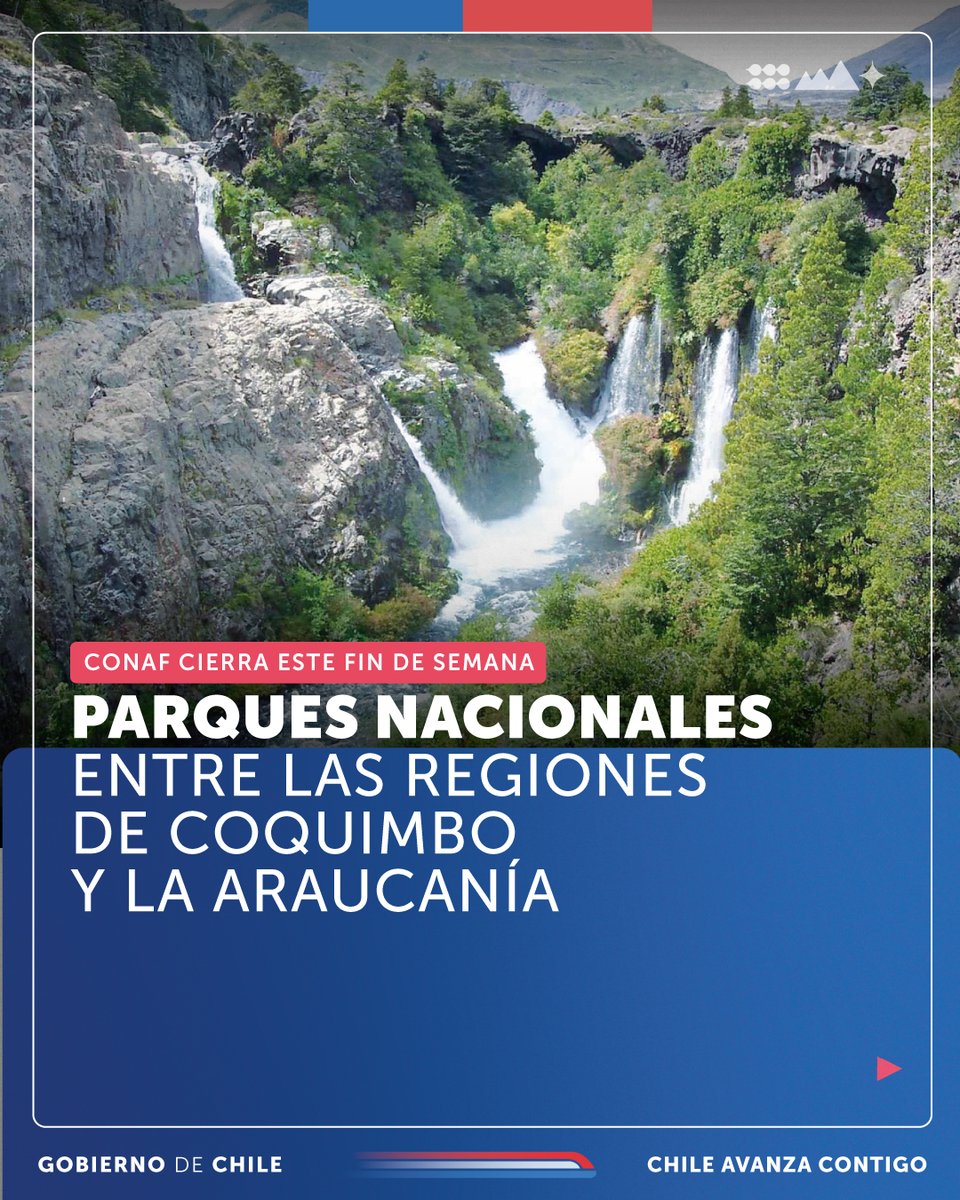 ⭕️#IMPORTANTE | 𝗖𝗢𝗡𝗔𝗙 𝗰𝗶𝗲𝗿𝗿𝗮 𝗲𝘀𝘁𝗲 𝗳𝗶𝗻 𝗱𝗲 𝘀𝗲𝗺𝗮𝗻𝗮 𝗽𝗮𝗿𝗾𝘂𝗲𝘀 𝗻𝗮𝗰𝗶𝗼𝗻𝗮𝗹𝗲𝘀 𝗲𝗻𝘁𝗿𝗲 𝗹𝗮𝘀 𝗿𝗲𝗴𝗶𝗼𝗻𝗲𝘀 𝗱𝗲 𝗖𝗼𝗾𝘂𝗶𝗺𝗯𝗼 𝘆 𝗟𝗮 𝗔𝗿𝗮𝘂𝗰𝗮𝗻𝗶́𝗮.

👉La medida se adoptó en consideración a las altas temperaturas pronosticadas para