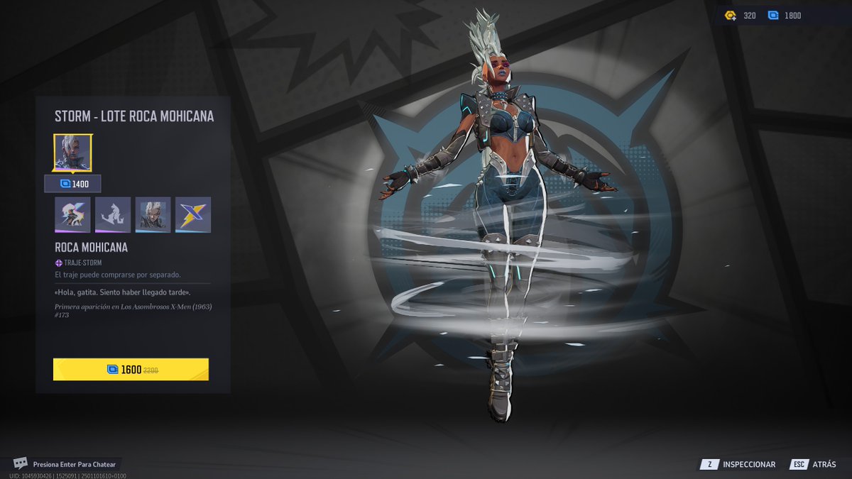 Tengo unidades que he conseguido jugando a Marvel Rivals para comprar uno de estos dos aspectos, que son los que más me gustan (y las dos son "Storm" 🤣). Usaría más a Sue Storm/Mujer Invisible, pero estoy indeciso, ¡incluso podría esperar a algún futuro aspecto legendario! 🙄🙈