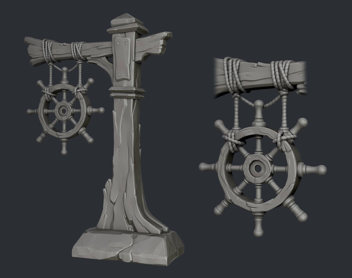 Gonna call this sculpt done and move on to some texturing. 

I'm quite happy with how this came out and how much my sculpting has recently improved. 😊