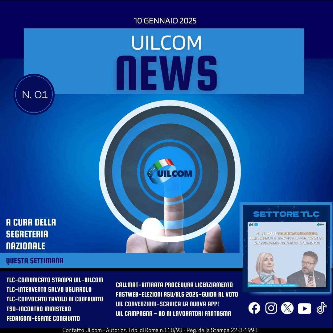 📣È online il I numero di UILCOM NEWS a cura della Segreteria Nazionale
0️⃣1️⃣-2️⃣0️⃣2️⃣5️⃣
 Leggi la rivista 👇🏻
uilcom.it/wp-content/upl…